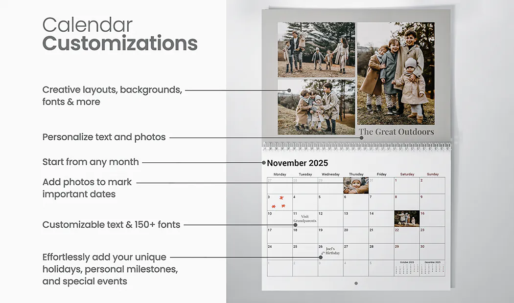Personalised Double Calendar